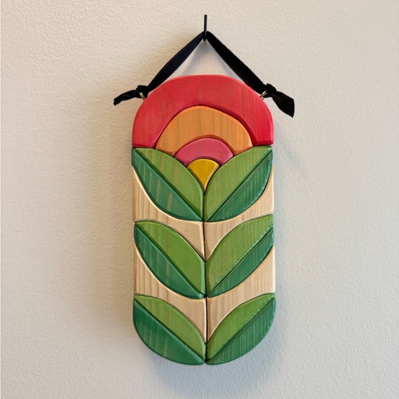 Hand Crafted Other - MCM Floral Wall Hanging Decor